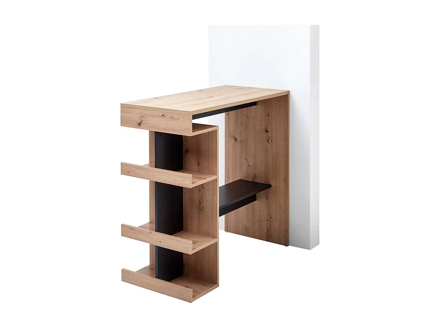 Tresentisch in Wildeichefarben und Schwarz 103 cm hoch