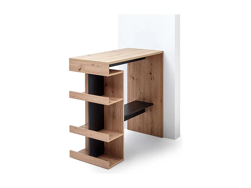 Tresentisch in Wildeichefarben und Schwarz 103 cm hoch