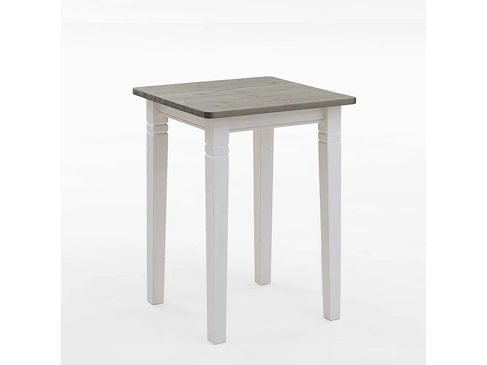 Küchenbartisch in Weiß Grau Kiefer Massivholz