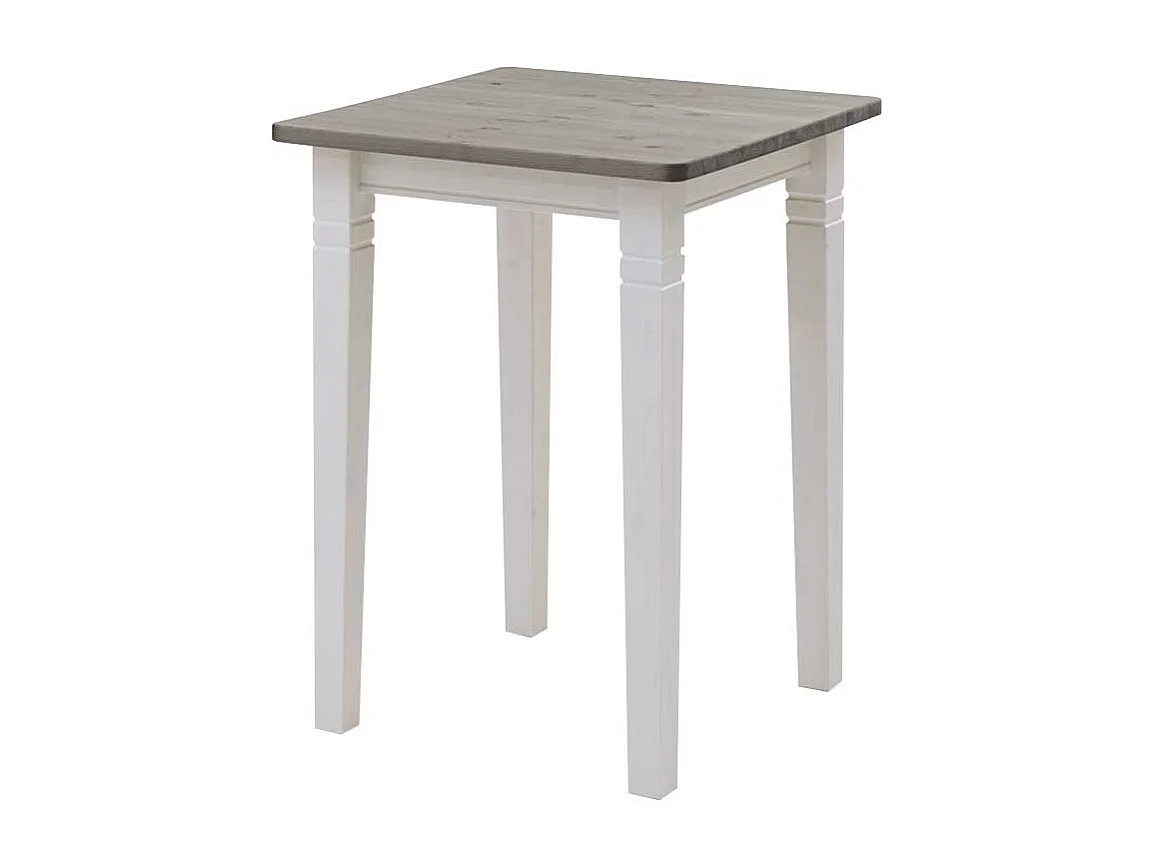 Küchenbartisch in Weiß Grau Kiefer Massivholz