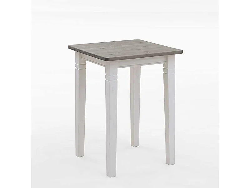 Küchenbartisch in Weiß Grau Kiefer Massivholz