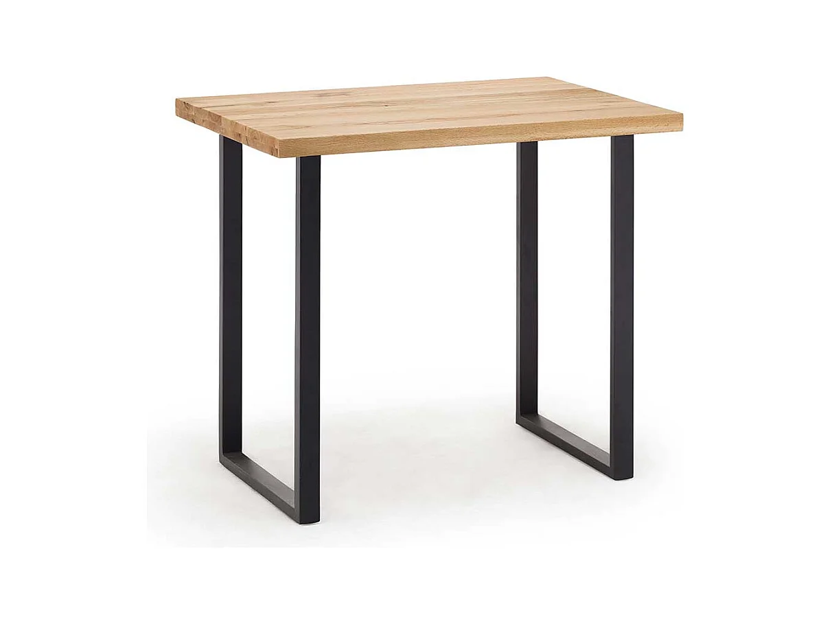 Tresentisch aus Wildeiche Massivholz und Stahl Loft Design