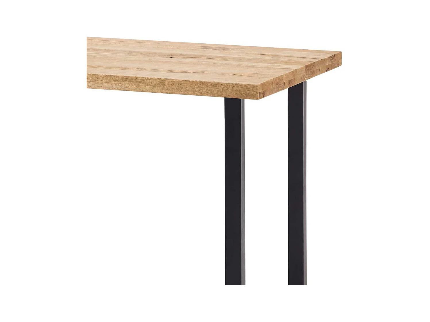 Tresentisch aus Wildeiche Massivholz und Stahl Loft Design