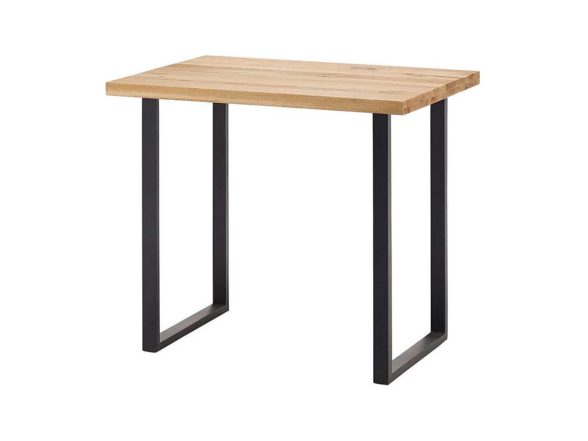 Tresentisch aus Wildeiche Massivholz und Stahl Loft Design