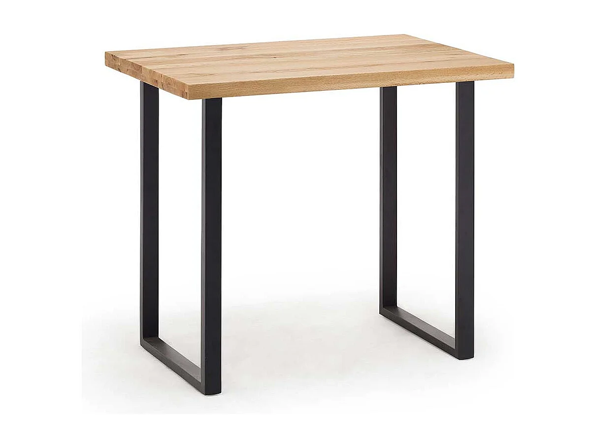 Tresentisch aus Wildeiche Massivholz und Stahl Loft Design