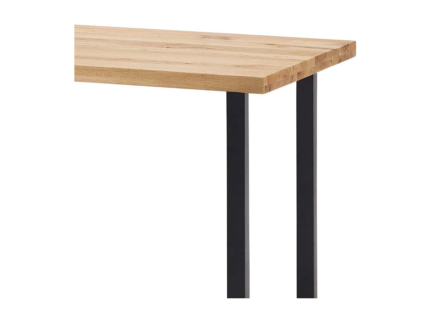 Tresentisch aus Wildeiche Massivholz und Stahl Loft Design