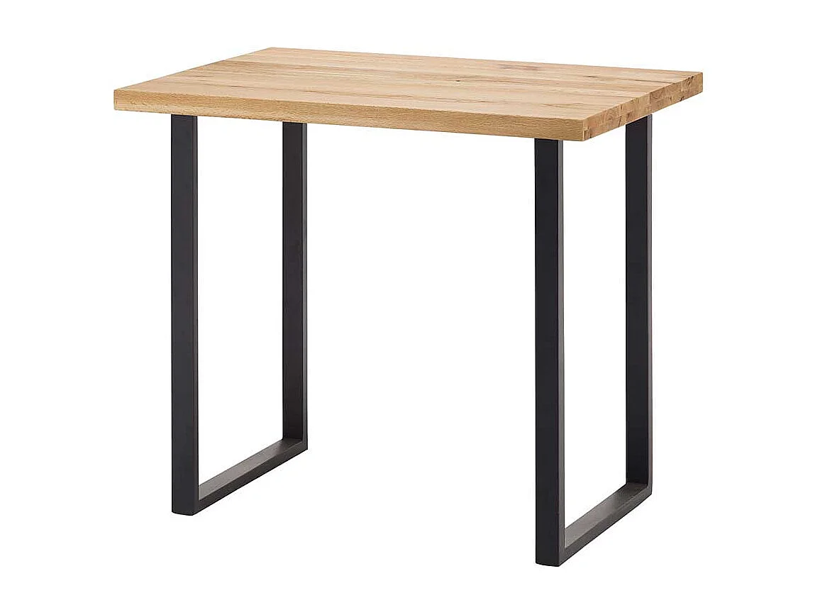 Tresentisch aus Wildeiche Massivholz und Stahl Loft Design