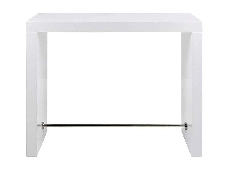 Rechteckiger Bartisch in Weiß Hochglanz 105 cm hoch