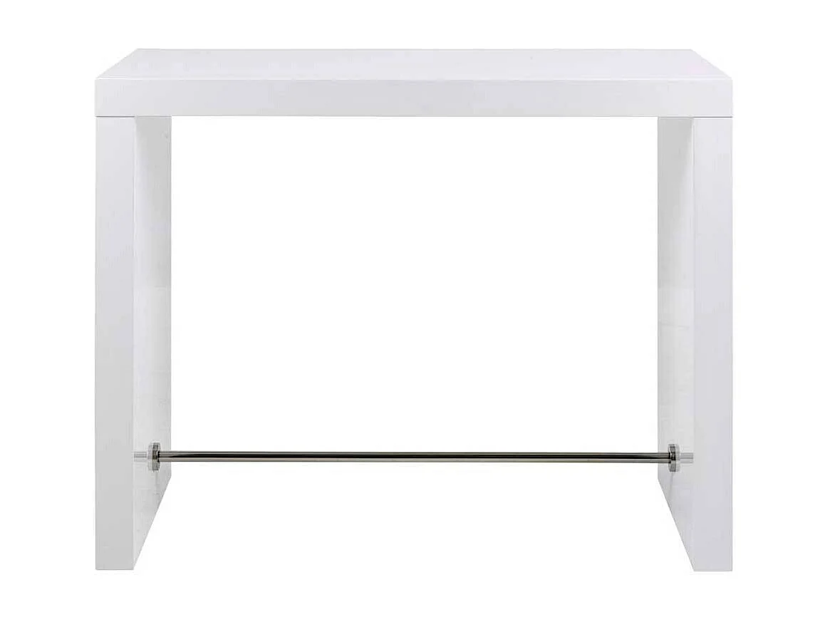 Rechteckiger Bartisch in Weiß Hochglanz 105 cm hoch