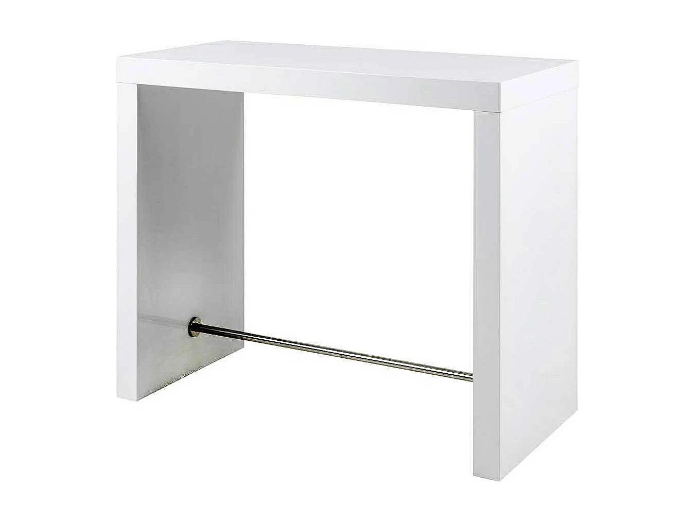 Rechteckiger Bartisch in Weiß Hochglanz 105 cm hoch