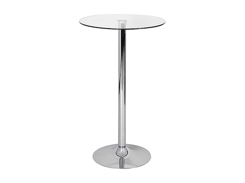 Stehtisch Glas und Metall mit runder Tischplatte 105 cm hoch