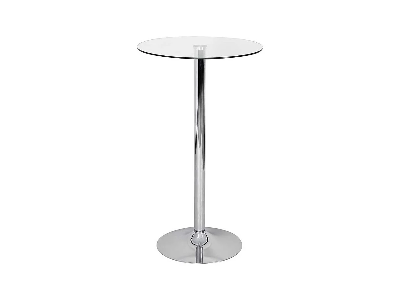 Stehtisch Glas und Metall mit runder Tischplatte 105 cm hoch