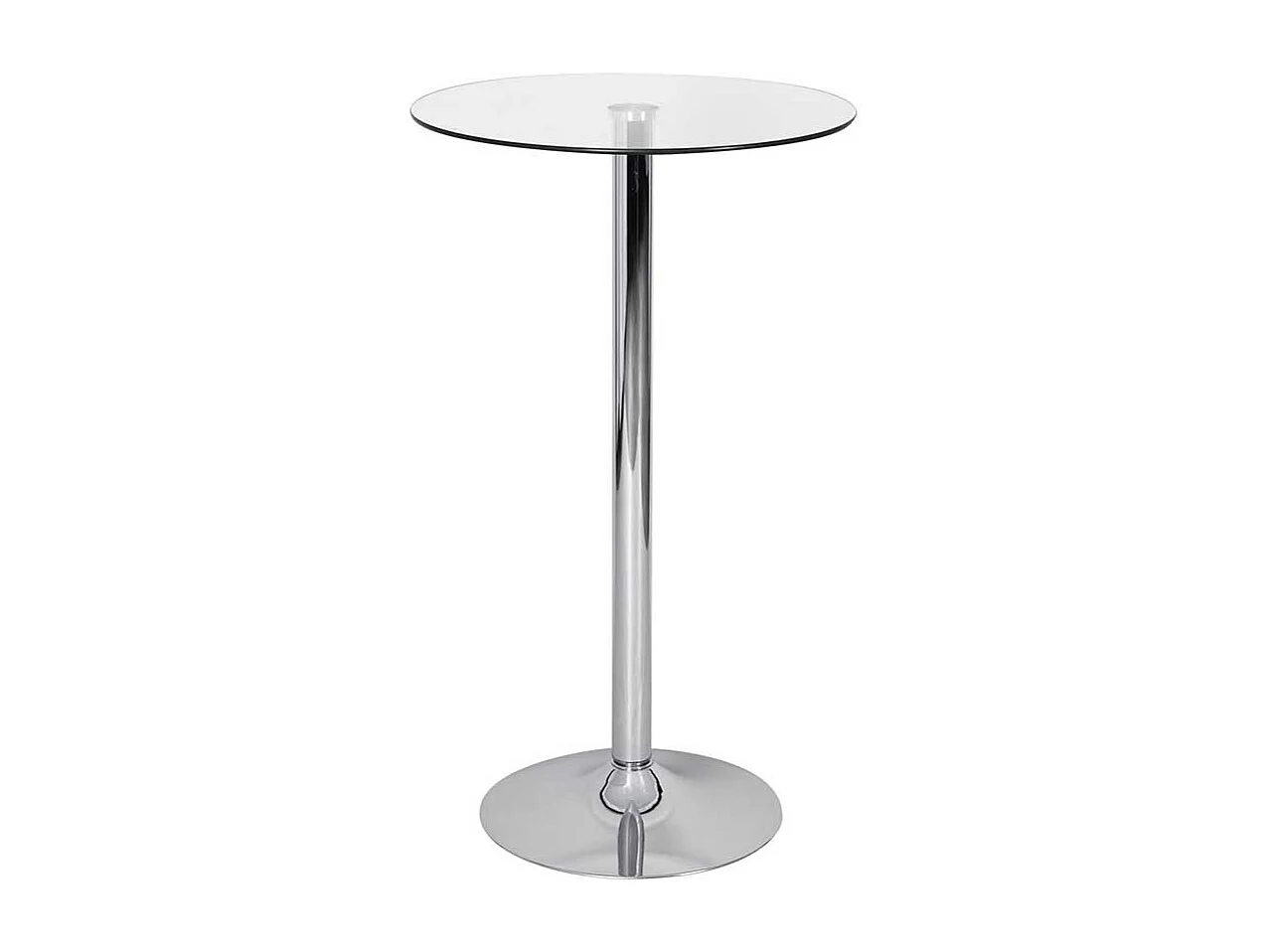 Stehtisch Glas und Metall mit runder Tischplatte 105 cm hoch