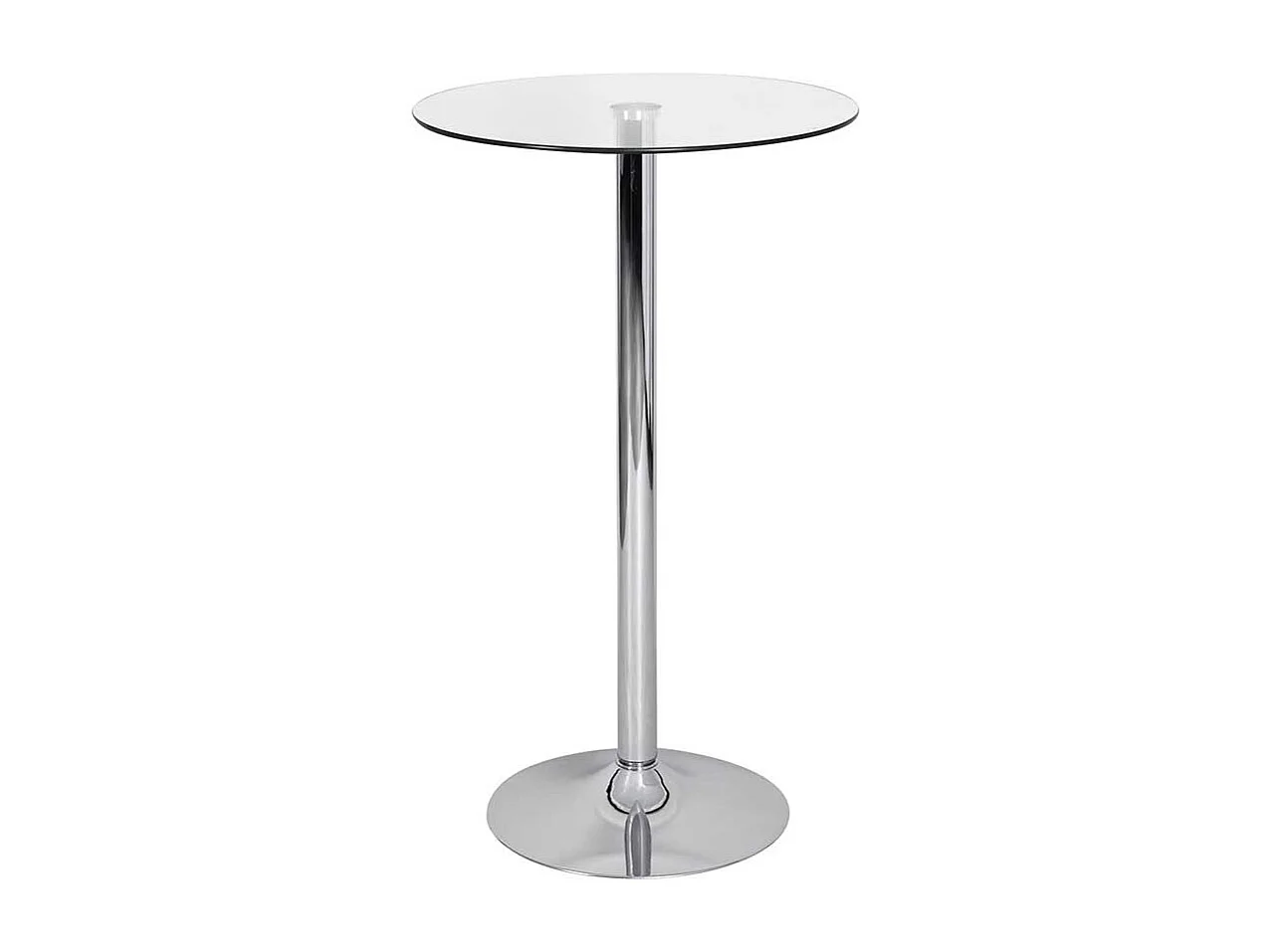 Stehtisch Glas und Metall mit runder Tischplatte 105 cm hoch