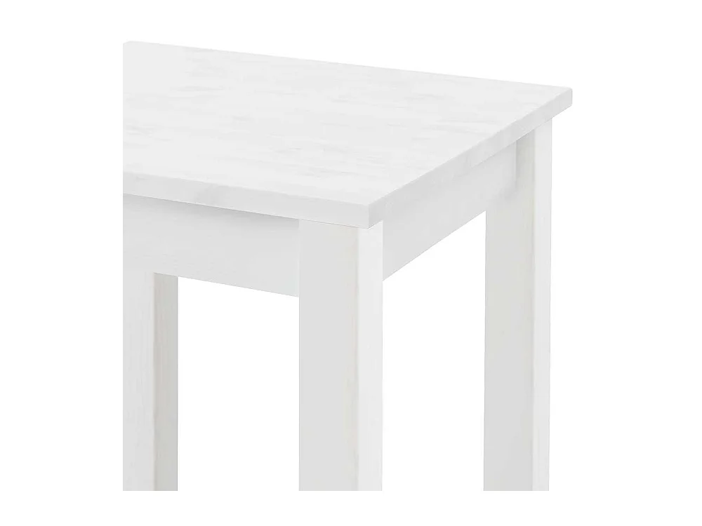 Massivtisch 103 cm hoch im Landhausstil Weiß