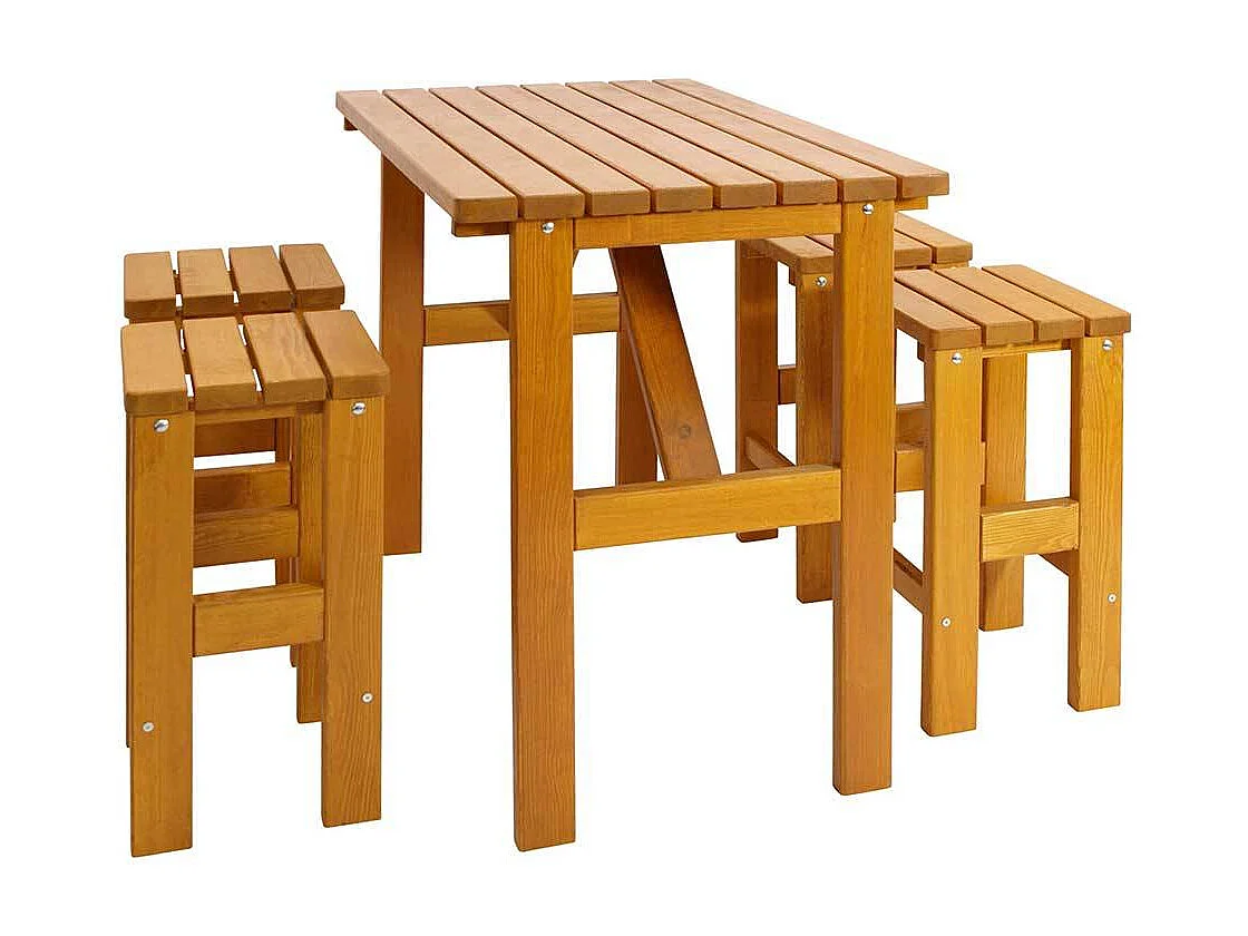 Stehtisch Garten Kiefer aus Massivholz 108 cm hoch - 125 cm breit