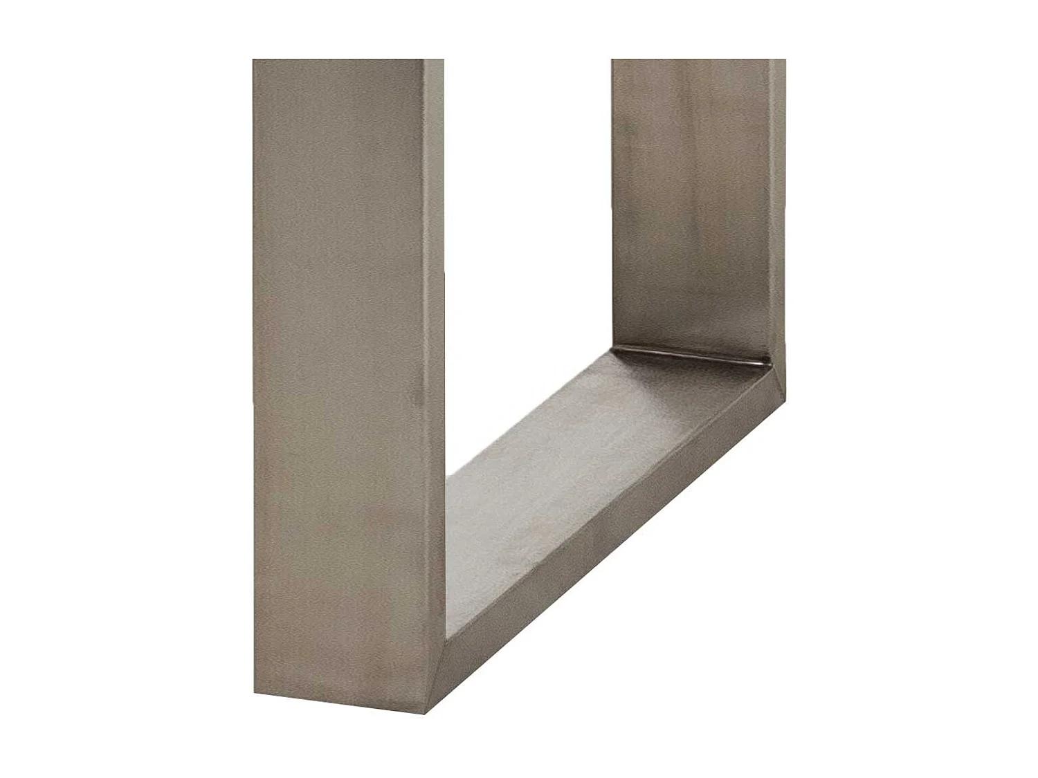 Massivholz Bartisch mit Bügelgestell Edelstahl Eiche verwittert