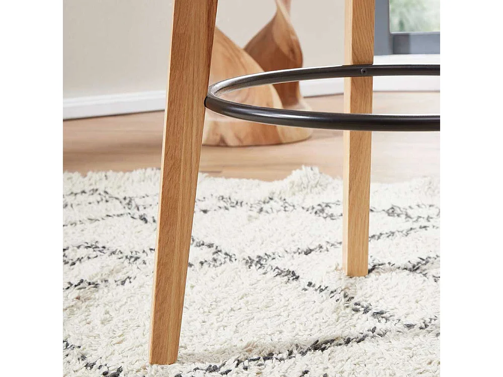 Stehtisch Skandi Stil in Weiß und Eichefarben 110 cm hoch