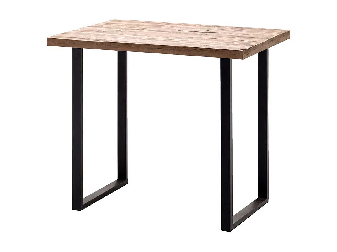 Bartisch in Eiche gekälkt und Anthrazit Metall Bügelgestell