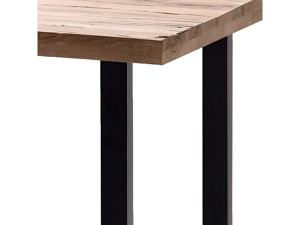 Bartisch in Eiche gekälkt und Anthrazit Metall Bügelgestell