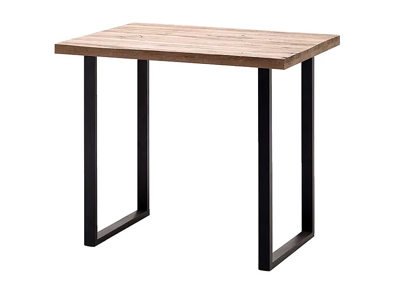 Bartisch in Eiche gekälkt und Anthrazit Metall Bügelgestell