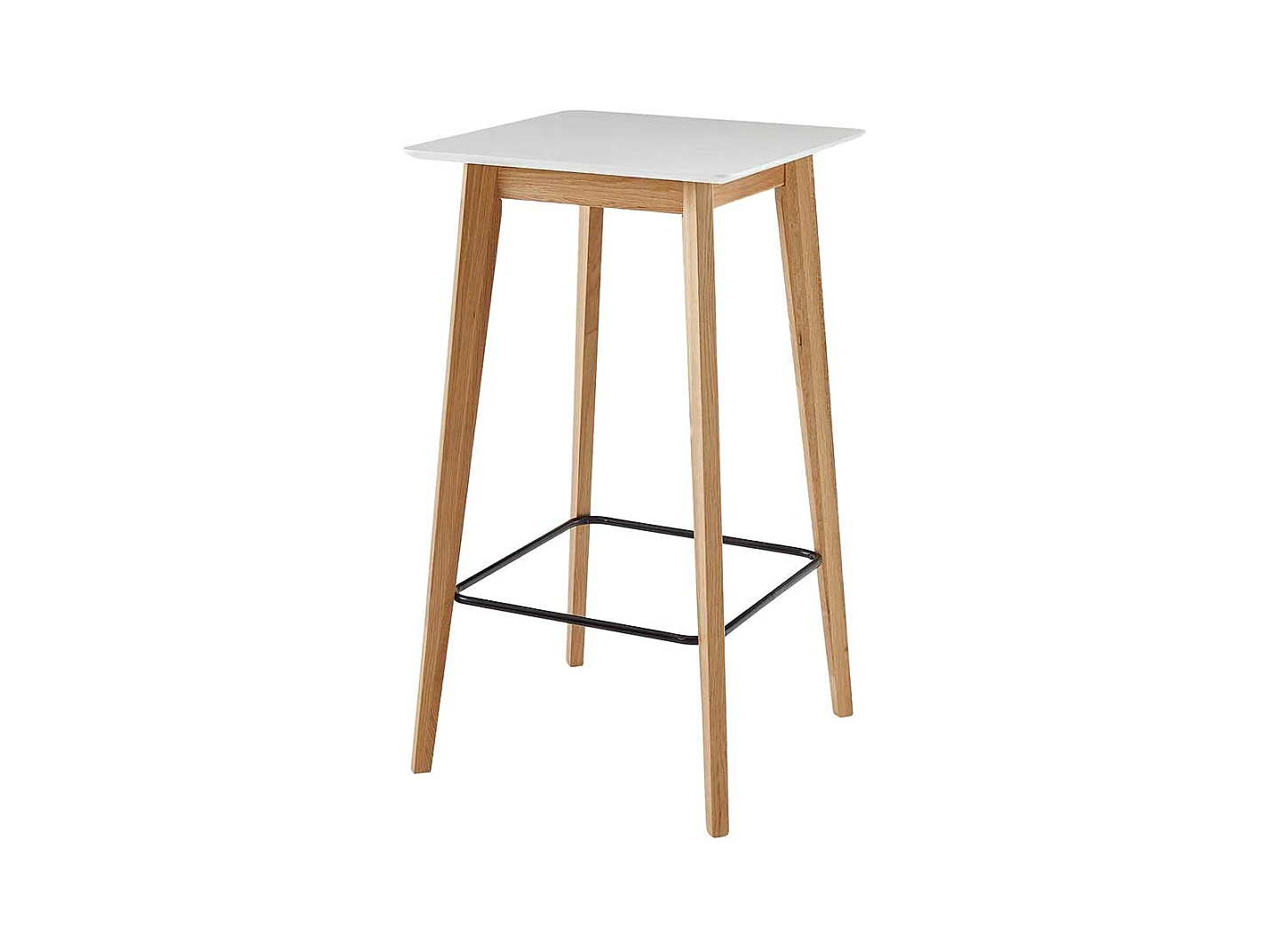 Partytisch Skandi Design in Weiß und Eiche 110 cm hoch