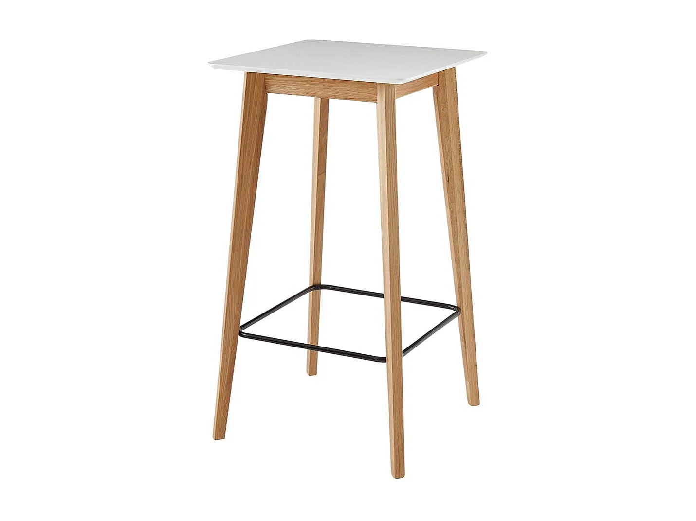 Partytisch Skandi Design in Weiß und Eiche 110 cm hoch