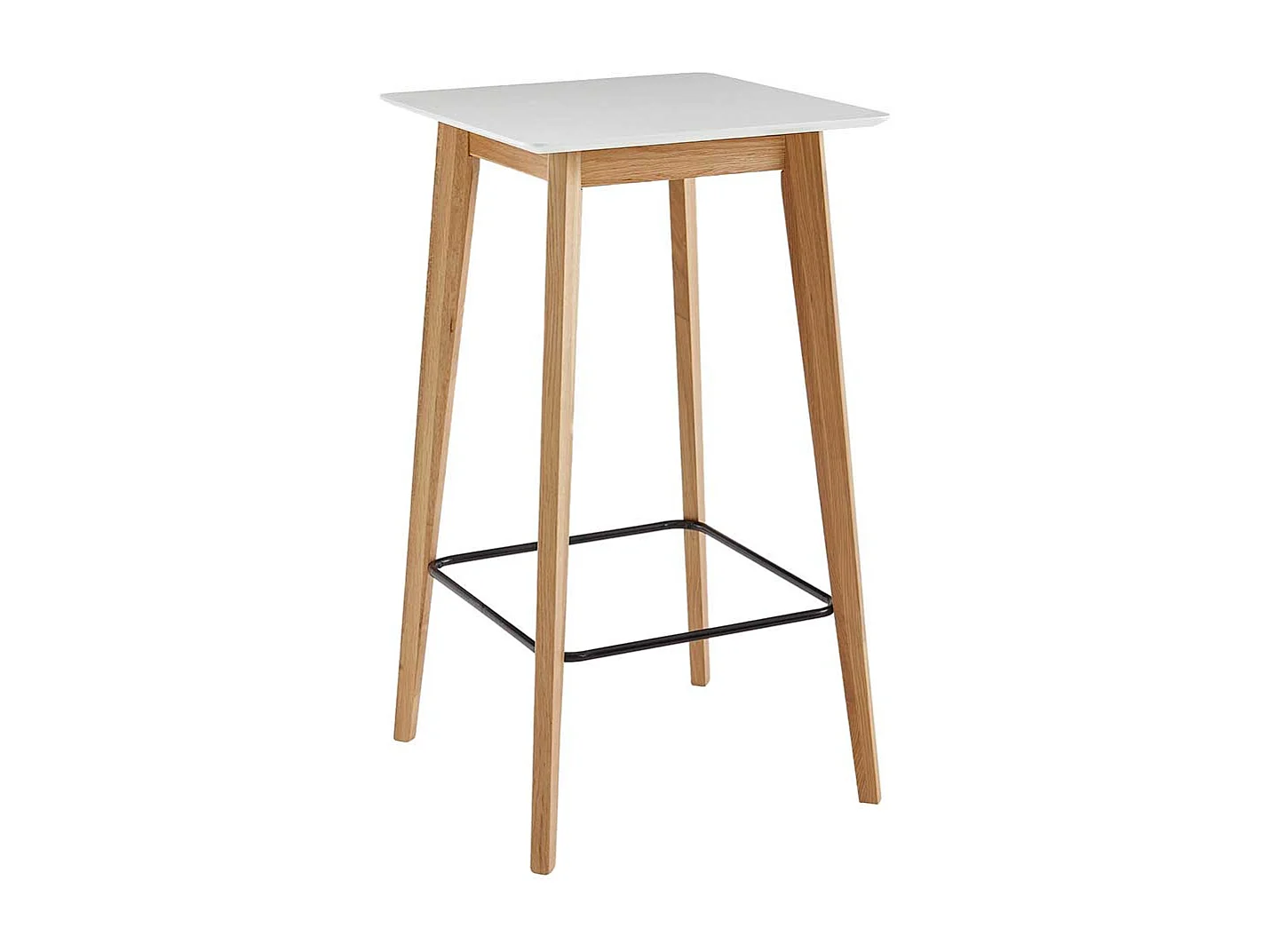 Partytisch Skandi Design in Weiß und Eiche 110 cm hoch