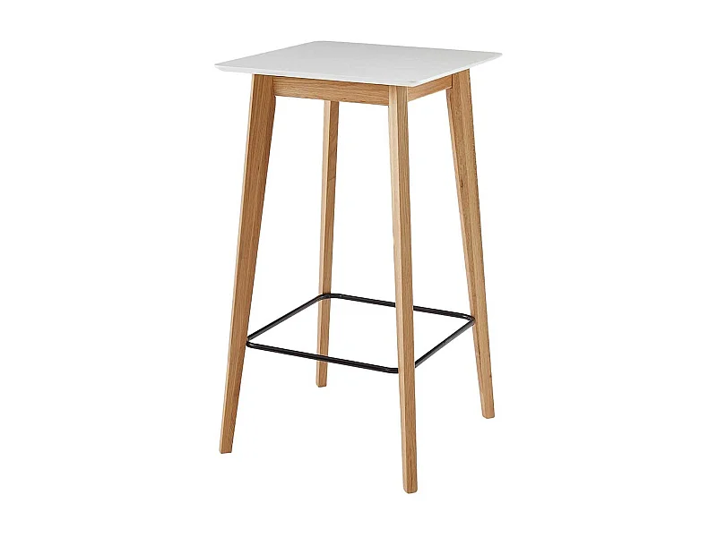 Partytisch Skandi Design in Weiß und Eiche 110 cm hoch