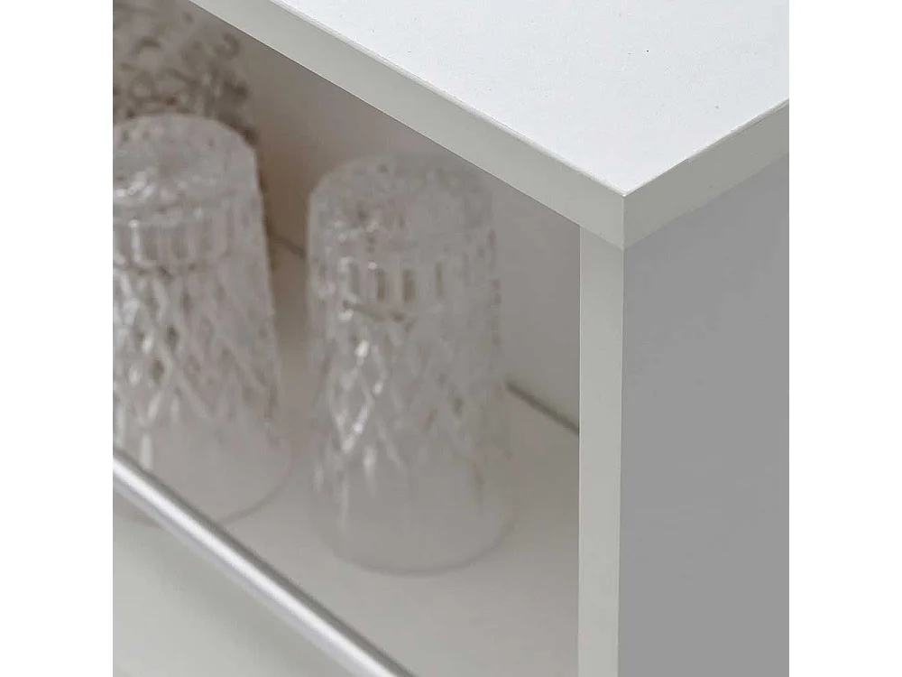 Küchen Bartisch weiß modern 120 cm breit mit Seitenregal