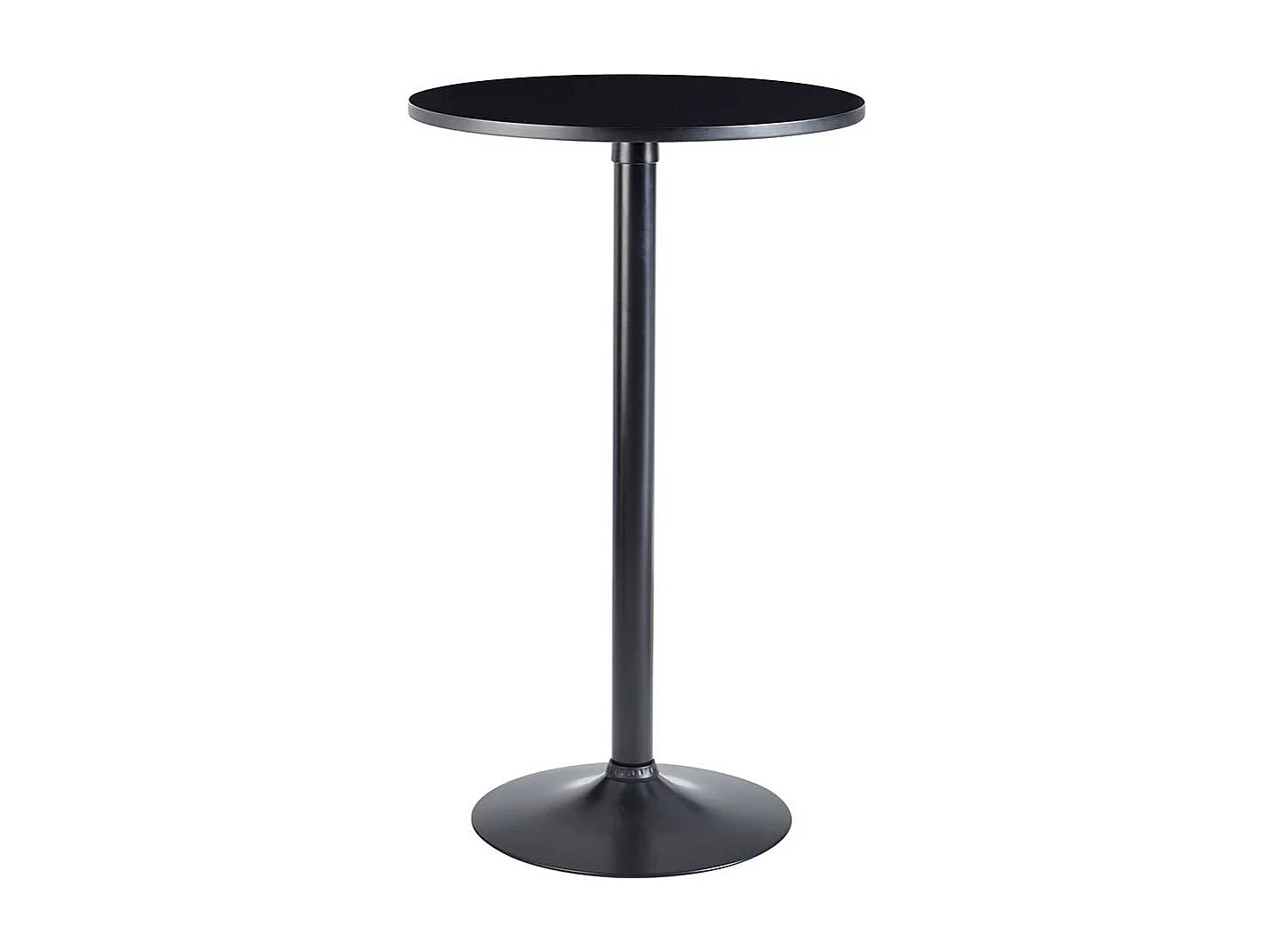 Schwarzer Bartisch rund 100 cm hoch Metall Trompetenfuß