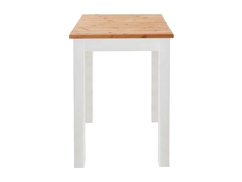 Massiver Bartisch Holz in Kieferfarben und Weiß 103 cm hoch