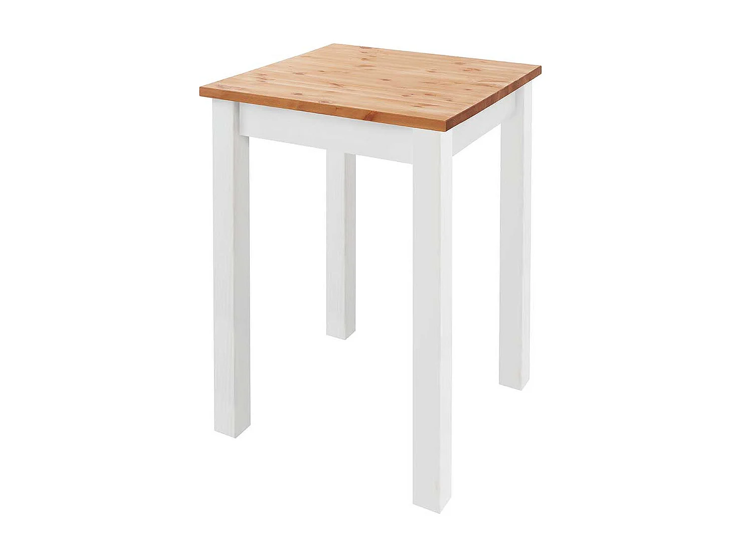 Massiver Bartisch Holz in Kieferfarben und Weiß 103 cm hoch