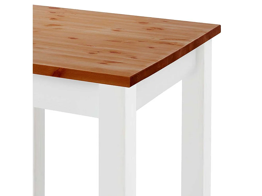 Kiefer massiv Bar Tisch in Bernsteinfarben und Weiß 103 cm hoch