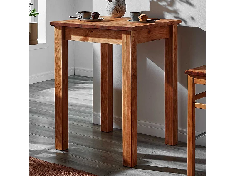 Massivholz Bartisch im Landhausstil Kiefer Bernsteinfarben