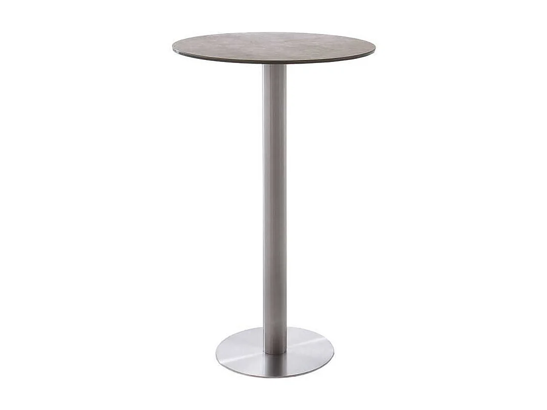 Runder Bartisch mit Keramik Glasplatte Edelstahl