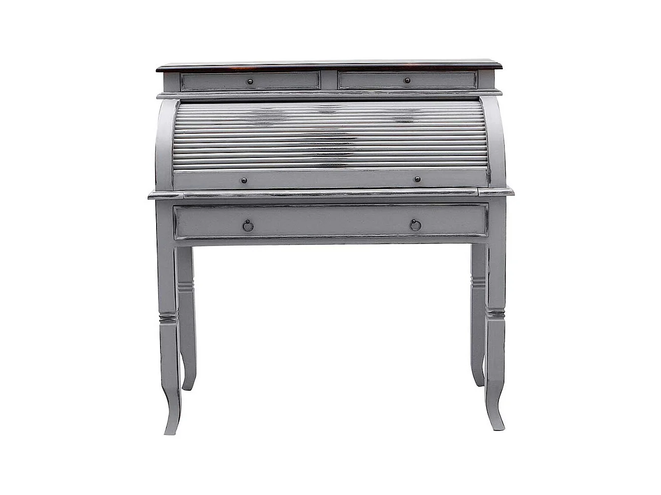 Sekretär in Grau und Dunkelbraun Jalousie