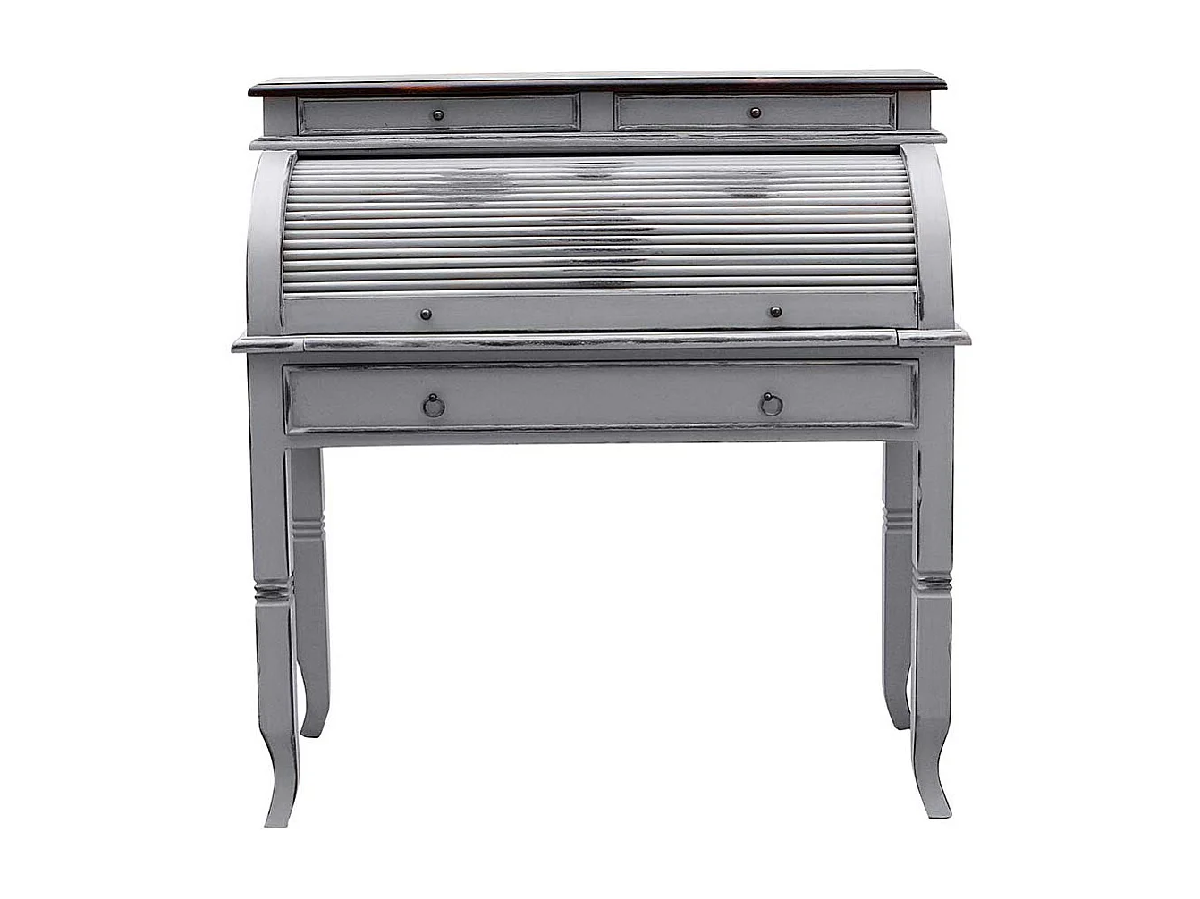 Sekretär in Grau und Dunkelbraun Jalousie