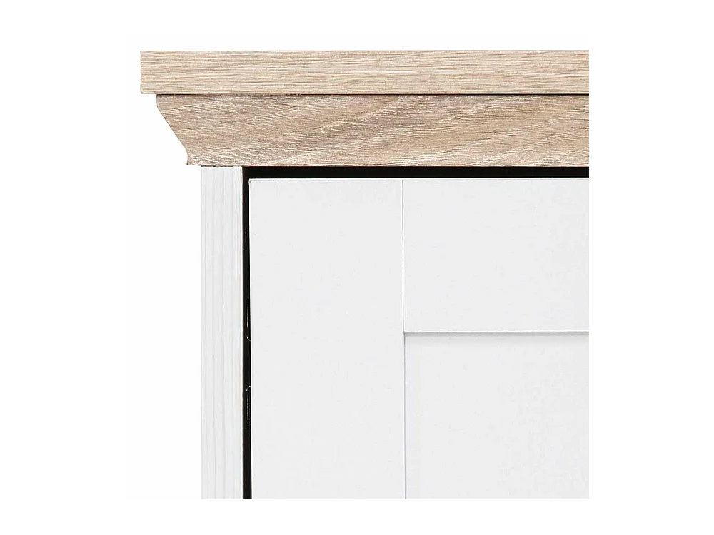 Landhaus Sekretär in Weiß und Eichefarben Türen