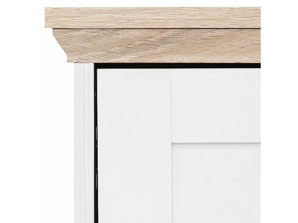 Landhaus Sekretär in Weiß und Eichefarben Türen