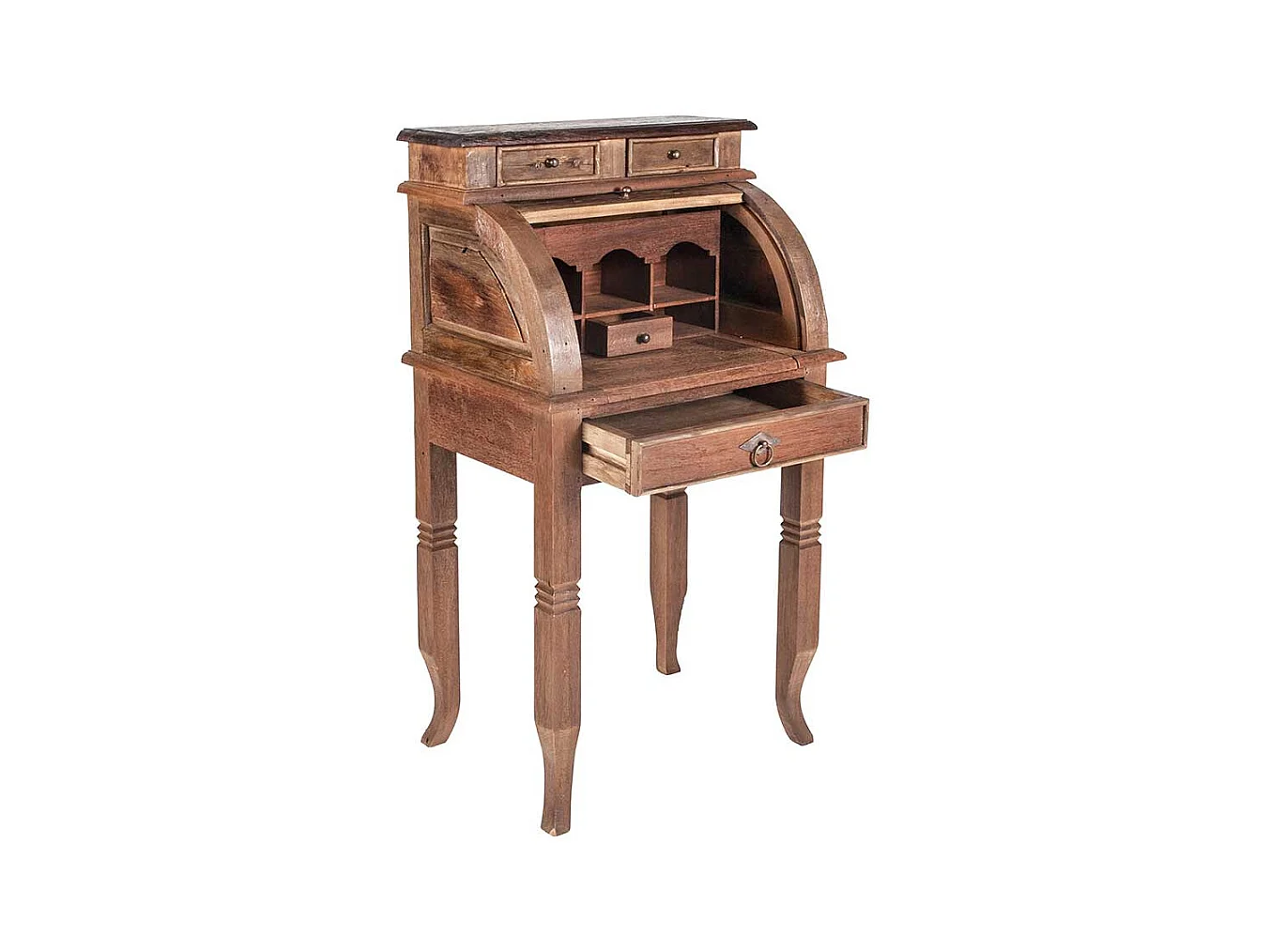 Schreibsekretär aus Teak Massivholz 100 cm hoch