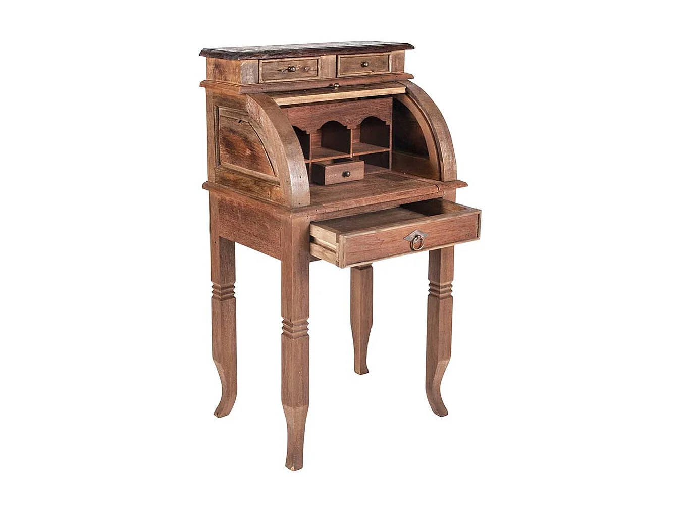 Schreibsekretär aus Teak Massivholz 100 cm hoch