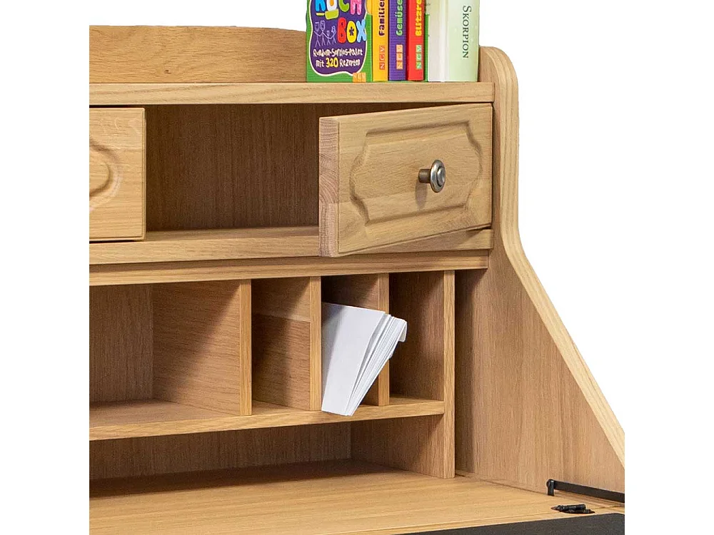 Home Office Sekretär Eiche teilmassiv Schreibklappe