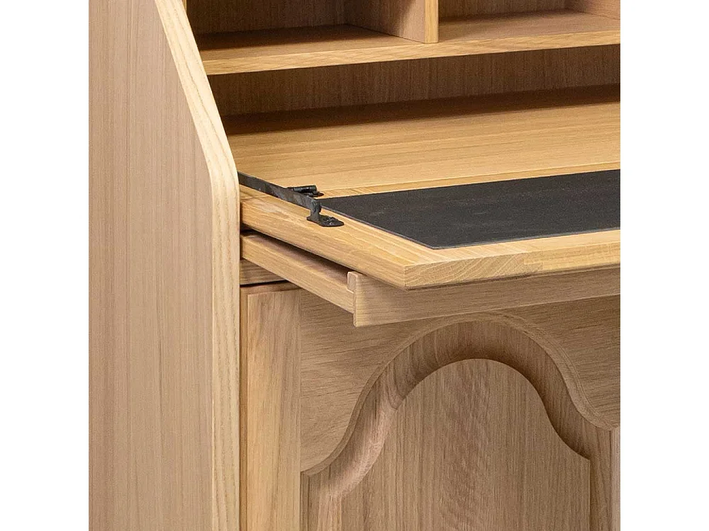 Home Office Sekretär Eiche teilmassiv Schreibklappe