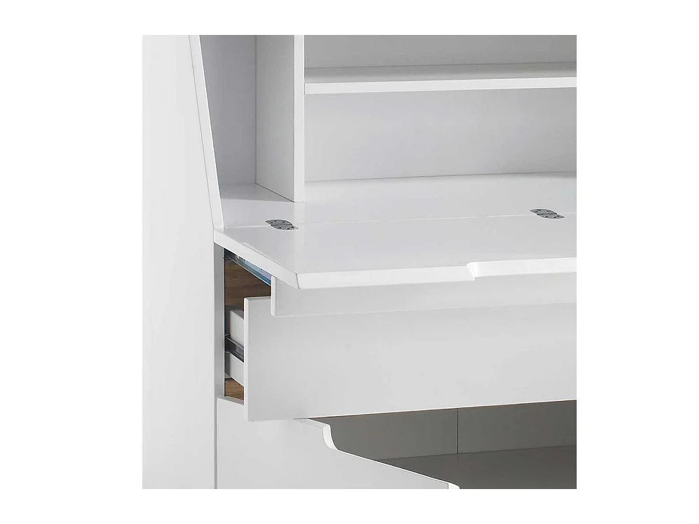 Kommode in Weiß Eiche als Sekretär