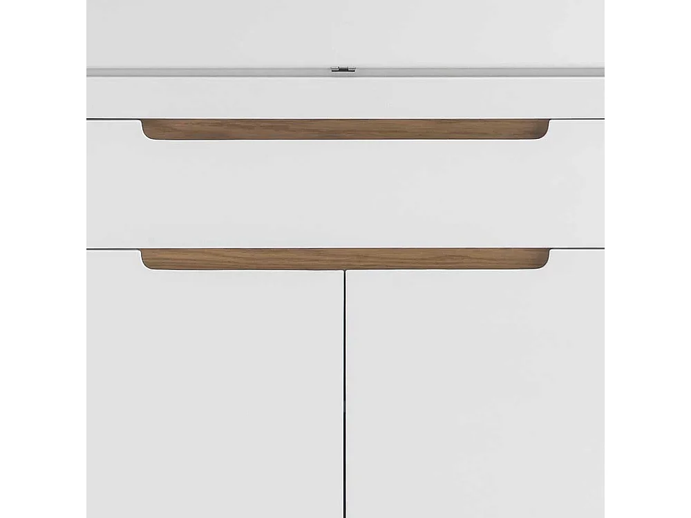 Kommode in Weiß Eiche als Sekretär