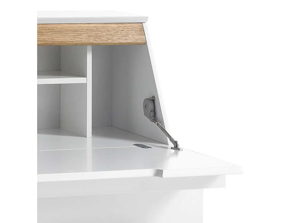 Kommode in Weiß Eiche als Sekretär