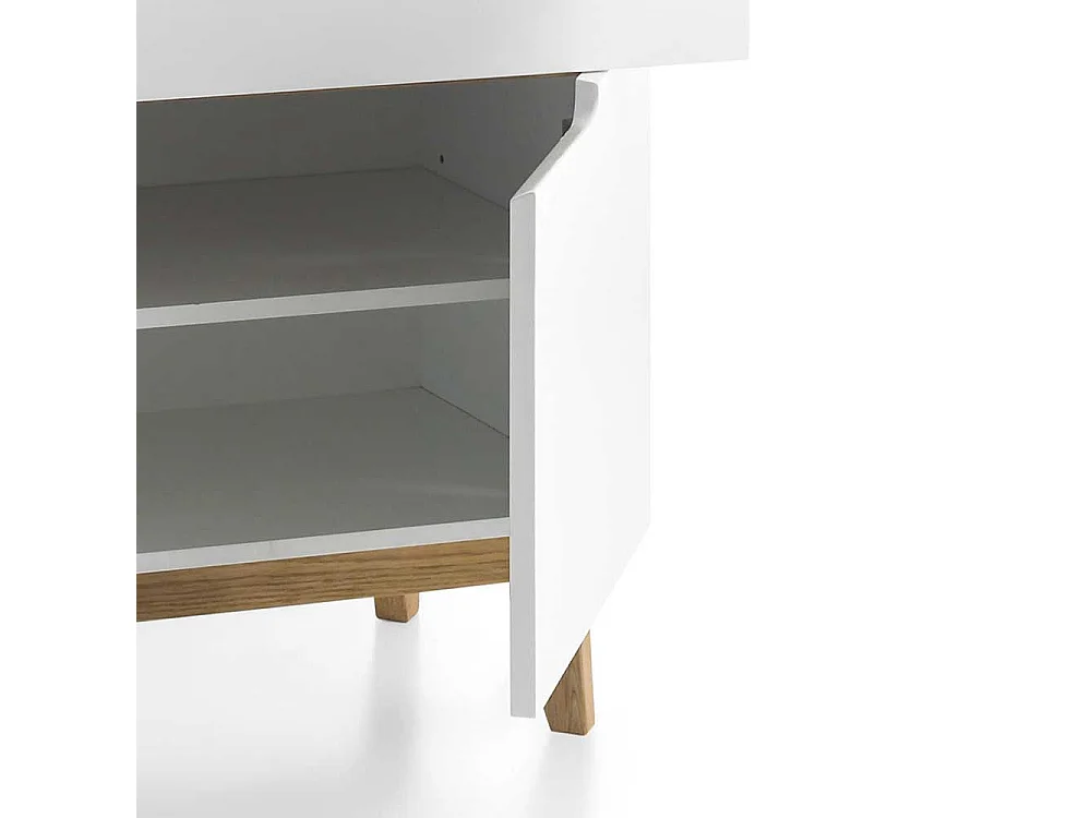 Kommode in Weiß Eiche als Sekretär