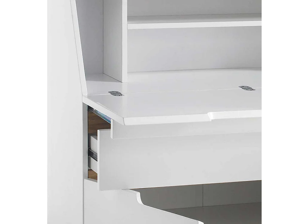 Kommode in Weiß Eiche als Sekretär