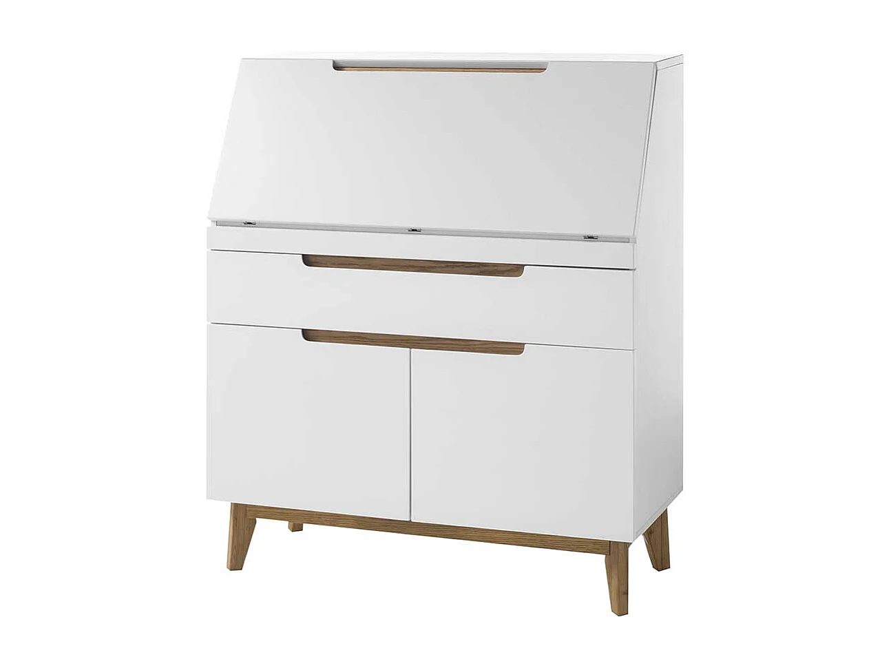 Kommode in Weiß Eiche als Sekretär